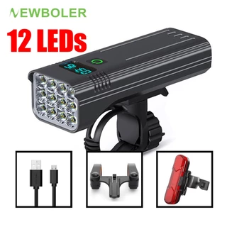 NEWBOLER 12 LEDs Luz De Bicicleta 10000mAh lanterna bike Super Brilhante 4800 Lúmens Luz Para Bicicleta À Prova D