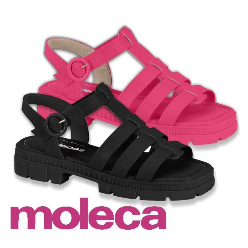 SANDALIA FEMININA TIRAS FISHERMAN PESCADOR MOLECA 5475.102