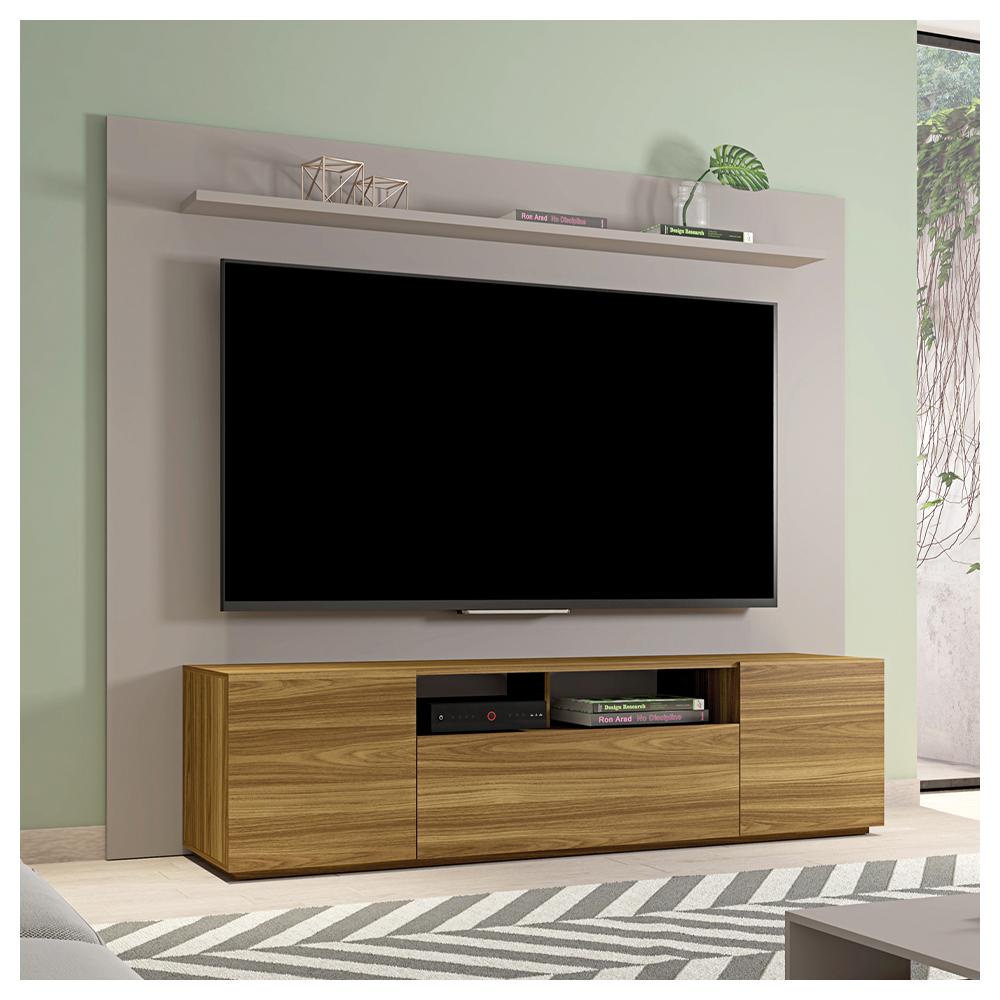Rack Com Painel Para TV até 75 Polegadas Madeira Caemmun | Shopee Brasil