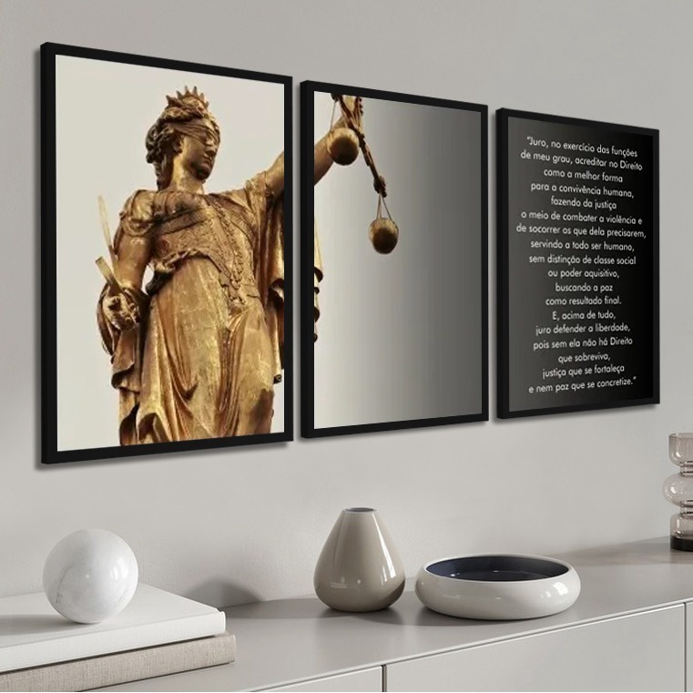 Quadro Decorativo Advocacia Direito Deusa Da Justiça Hall