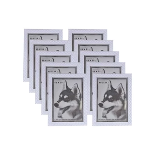 KIT 10 PORTA RETRATO BRANCO 15X21 PVC ALTO RELEVO
