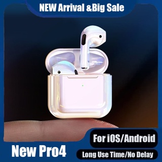 Novo Fone De Ouvido Bluetooth Sem Fio Pro4 TWS Controle De Toque De 9D Estéreo Com Fones Microfone Embutidos