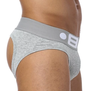 BS Roupa Íntima Masculina Sexy Em Algodão Cintura Baixa Cor Lisa Vazada Bs103
