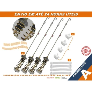 Kit Vara De Suspensão Original Máquina De Lavar Brastemp E Consul + 4 Tirantes