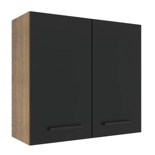 Armário de Cozinha Aéreo 70 cm 2 Portas Rustic/Preto Agata Madesa em Oferta na Shopee