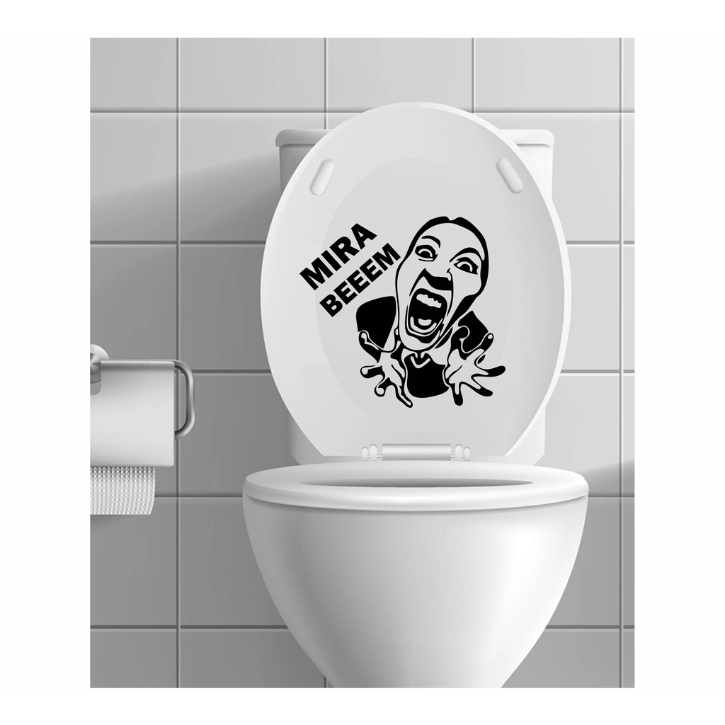 Adesivo para vaso sanitário divertido MIRAR BEM