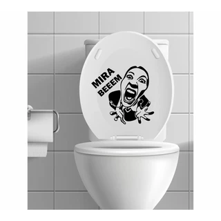 Adesivo para vaso sanitário divertido MIRAR BEM