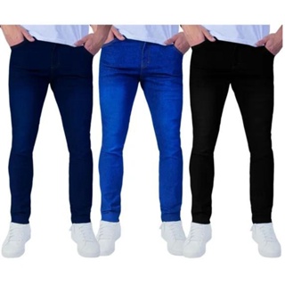 Kit 3 Calça Jeans Masculina Slim Elastano Skinny Ducam