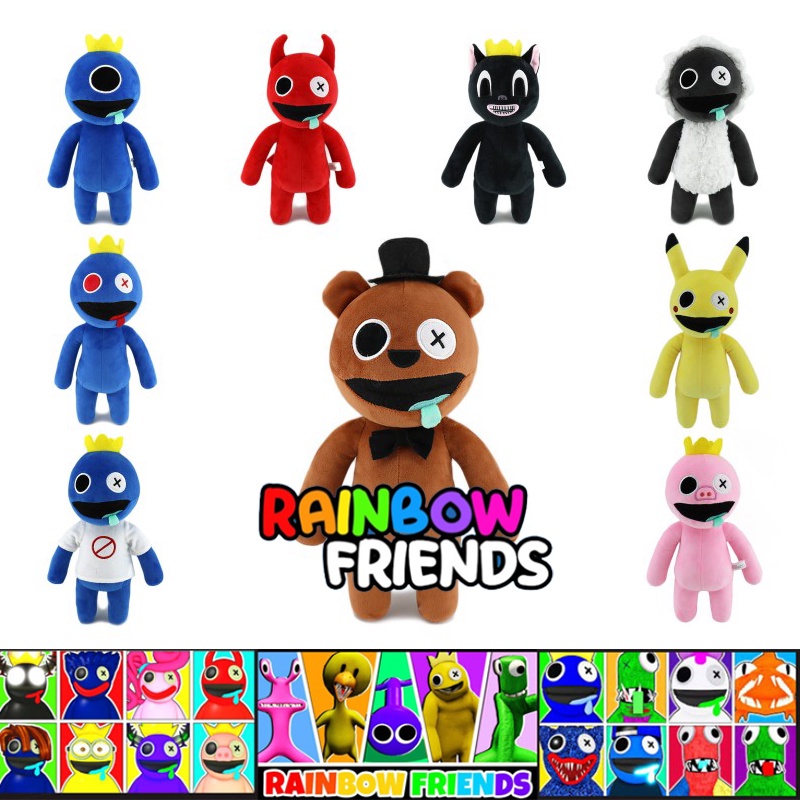 Roblox Rainbow Friends Plush Toy Game Character Roblox Rainbow Friends Doll  Soft Plush Gift Children Birthday Gift Aqua Red 35cm