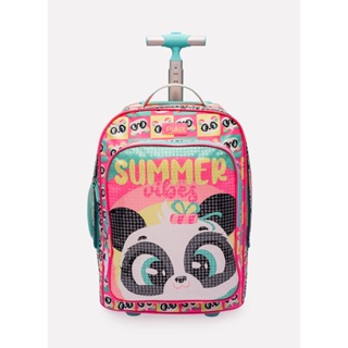 Mochila Escolar com Rodinha Panda Summer - Puket