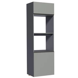 Torre Quente Armário de Cozinha 60 cm 2 Portas 2 Nichos Suspensa Cinza Nice Madesa