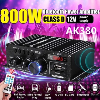 AK380/AK370 800 W/400 Amplificador Do Bluetooth Karaoke De Áudio Home Theater 2 Canal Classe D De Potência USB SD AUX