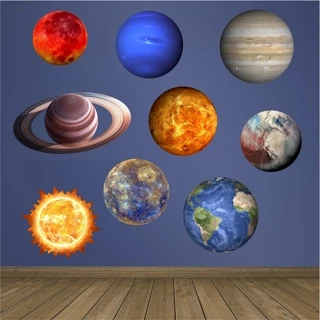 Adesivos Decorativos Planetas Sistema Solar - 130 X 93 Cm