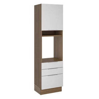 Torre Quente Madesa Stella 60 cm 1 Porta 3 Gavetas - Rustic/Branco em Oferta na Shopee