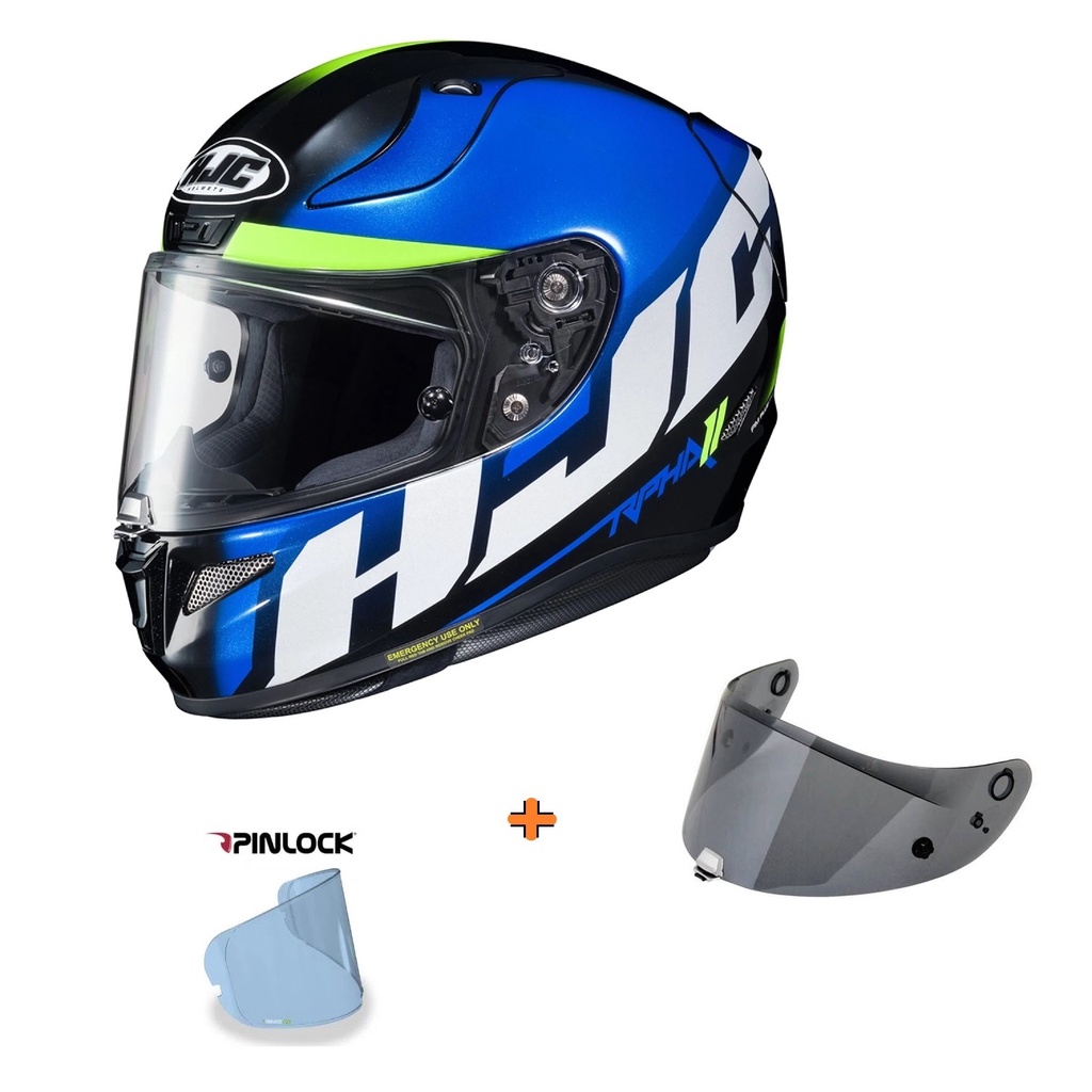 HJC RPHA11 青/黄　HJH 184-YE01-S バイク　ヘルメット Capacete Tricomposto leve Hjc Rpha 11 Spicho Azul 59 / G + pinlock