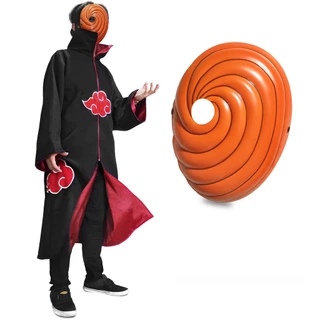 Capa Manto Akatsuki Itachi Máscara Tobi Naruto Infantil e Adulto Bordada Fantasia Cosplay Anime