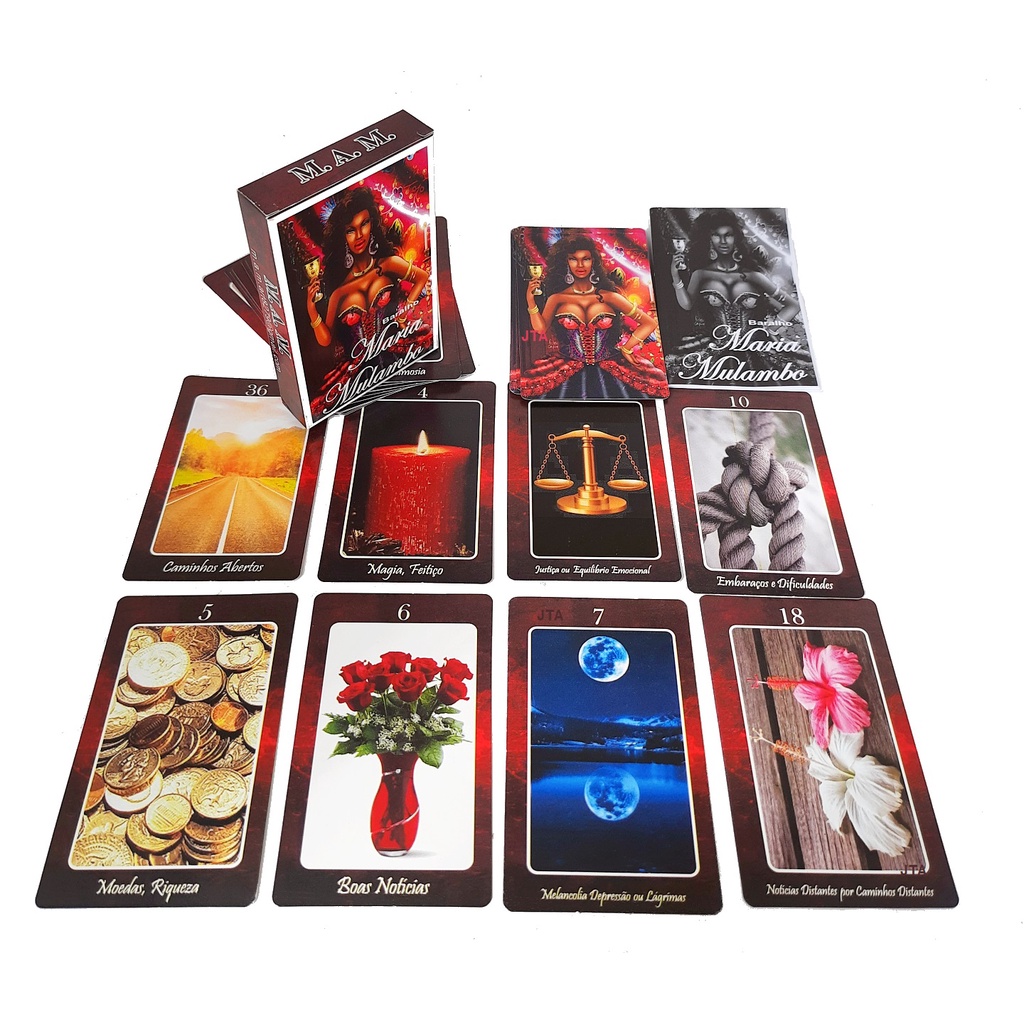 BARALHO MARIA MULAMBO 36 CARTAS MAIS MANUAL TARO | Shopee Brasil