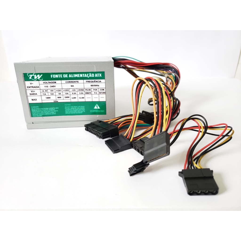 Fonte De Alimentação Silencioso 350w Cinza Para Pc