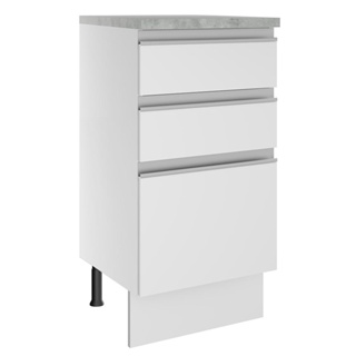 Balcão Madesa Glamy 40 cm 3 Gavetas - Branco