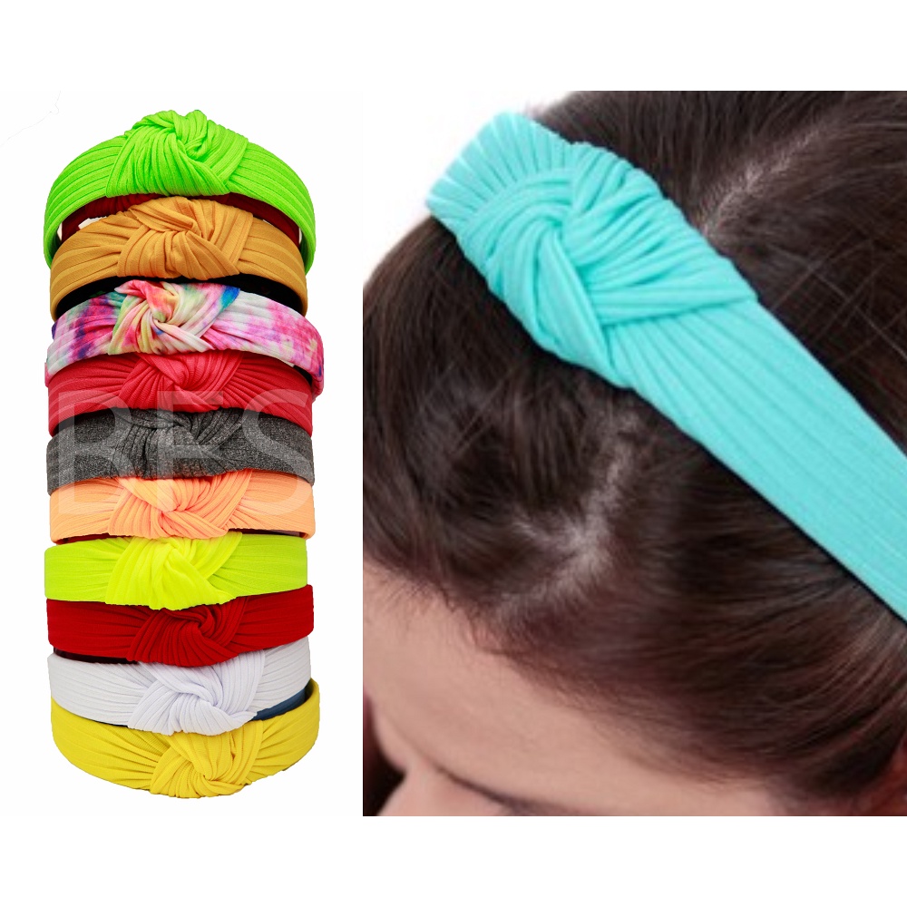 Tiara Nó Turbante Tecido Canelado Feminina Adulto e Infantil