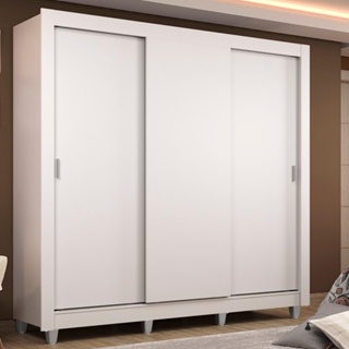 Guarda Roupa Casal Madesa Lyon 3 Portas de Correr 2 Gavetas com Pés - Branco