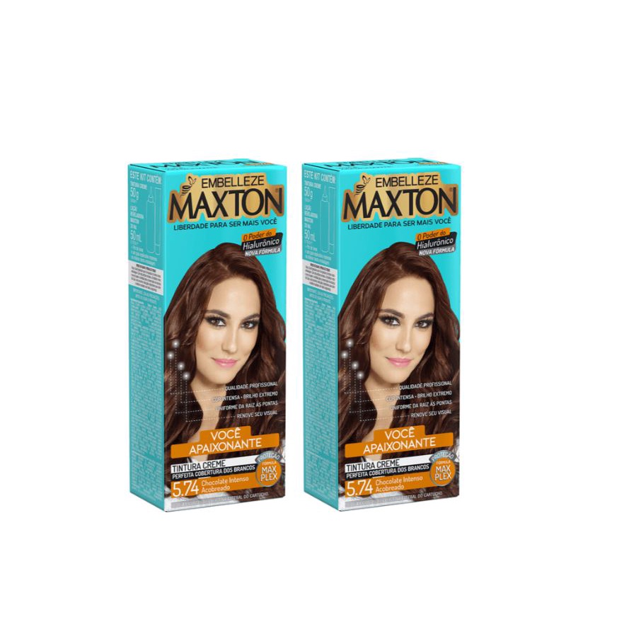 Maxton Kit 2 Tintas 5.74 Chocolate Intenso Acobreado Shopee Brasil