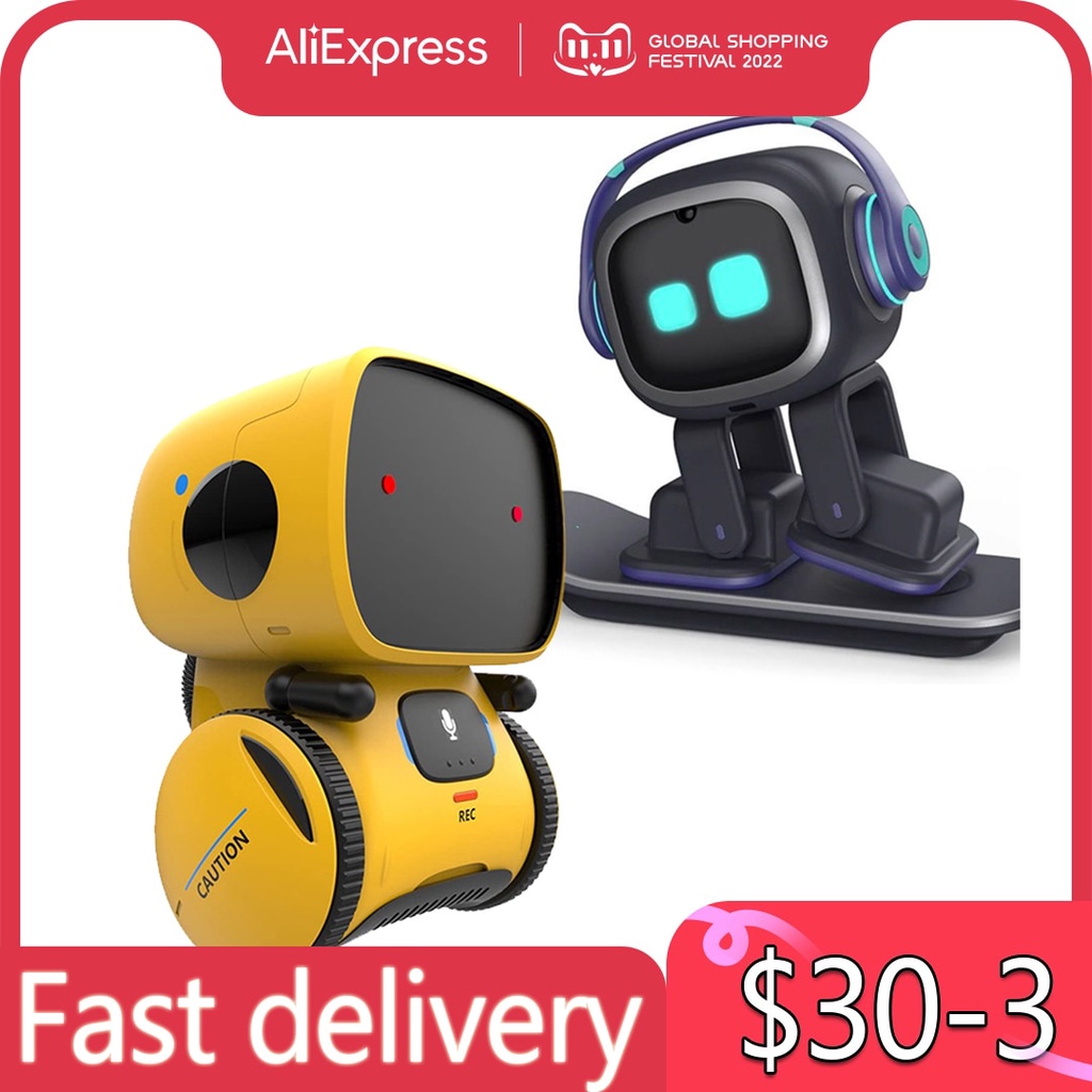 Robôs Inteligentes Emo De Dança Sensor De Comando De Voz , Cantando , Dançando , Brinquedo De Robô Repetido Para Crianças E Meninas Falante