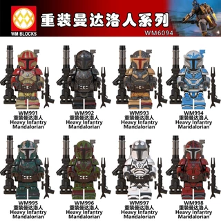 Lego Mini Figuras Recarregadas Mandaloriana Star Wars Blocos De Construção Brinquedos Infantis