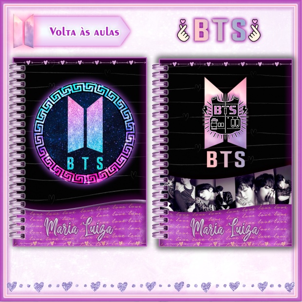 Caderno Personalizado BTS com 96 folhas capa dura | Shopee Brasil