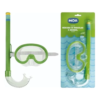 Mascara Infantil De Mergulho E Snorkel Verde 1884 - Mor