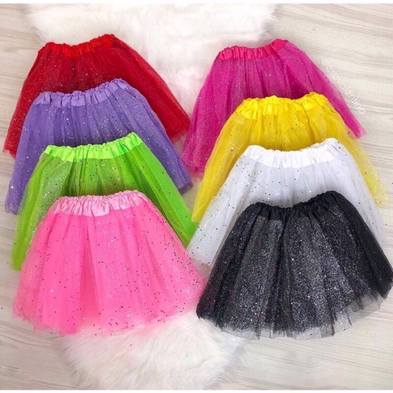 Saia de sales tule com glitter