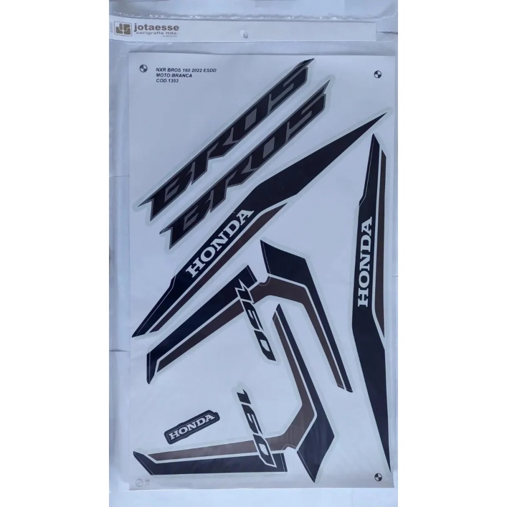 Kit Adesivos Faixas Moto Honda NXR Bros 160 ESDD 2022 Branca Jogo Adesivo Shopee Brasil