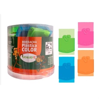 Borracha Plastica Escolar Colorida Kit Unidades Shopee Brasil