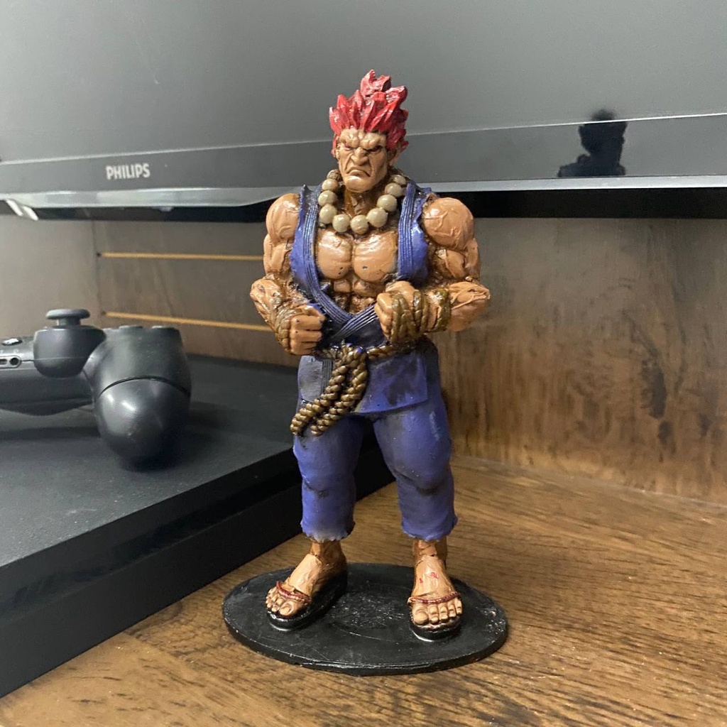 Boneco Akuma Street Fighter Estátua Colecionável Resina