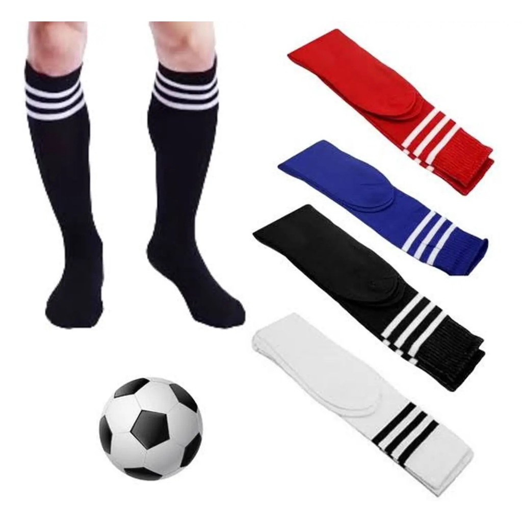 KIT 1 ou 4 Pares de Meião Futebol Listras Meia Cano Alto Jogador de ...