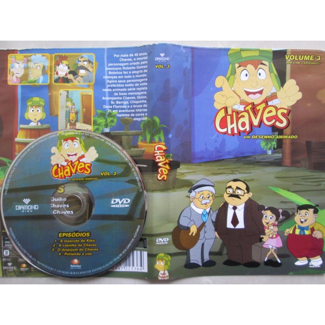 Menu DVD ) Chaves Em Desenho Animado: Volume 3 ( 4 Episódios ) 