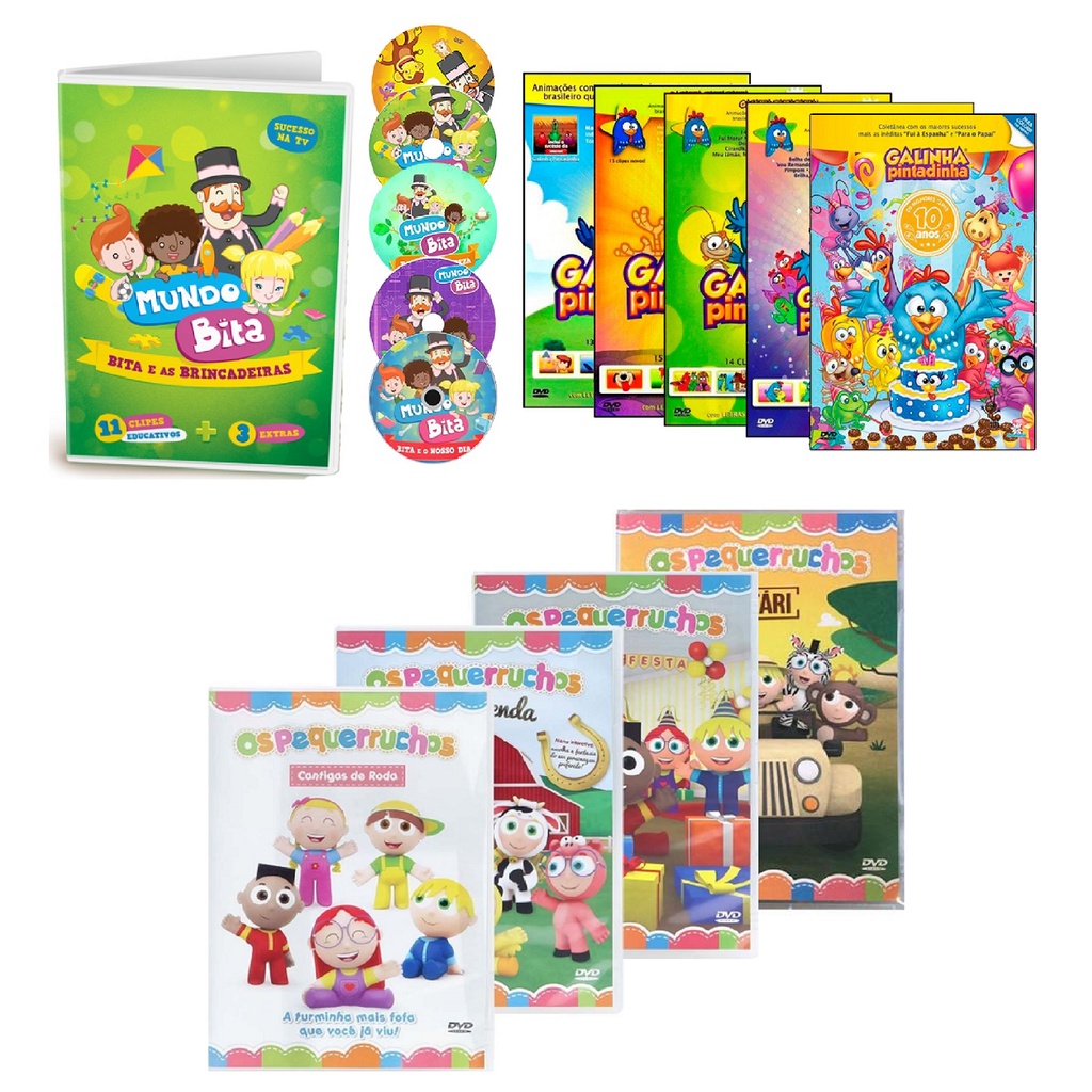 Kit DVD infantil Coleção Galinha Pintadinha, Coleção Bita, Coleção ...