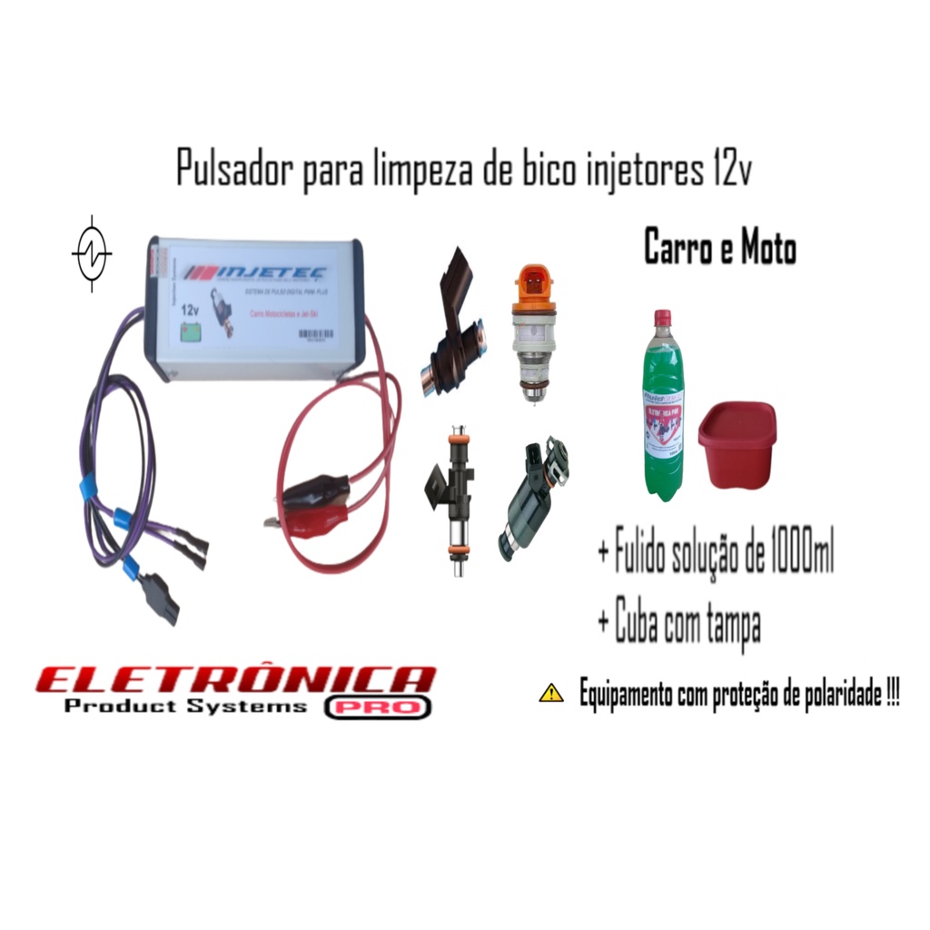 maquina para limpeza de bico injetor 12v ( Cuba de plastico + Solução detergente de 1000ml )