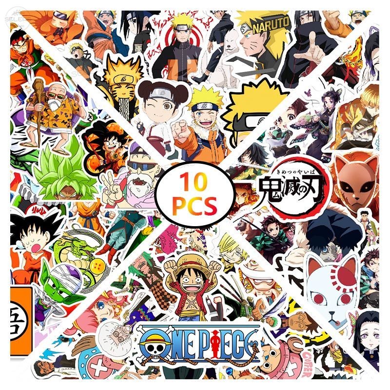 Adesivo Anime Autocolante À Prova D'água Conjunto Sanrio Loopy One Piece Naruto Marvel Gundam