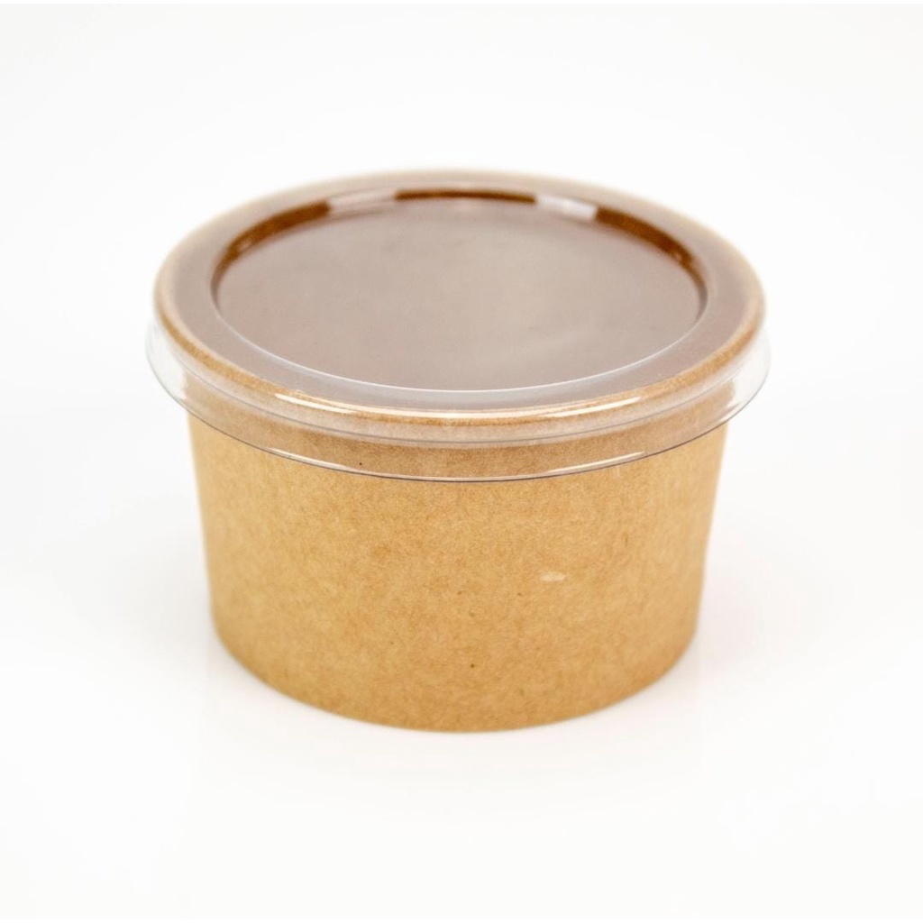 Pote Polipapel 100ml Kraft Biodegradável + Tampas 100 UN