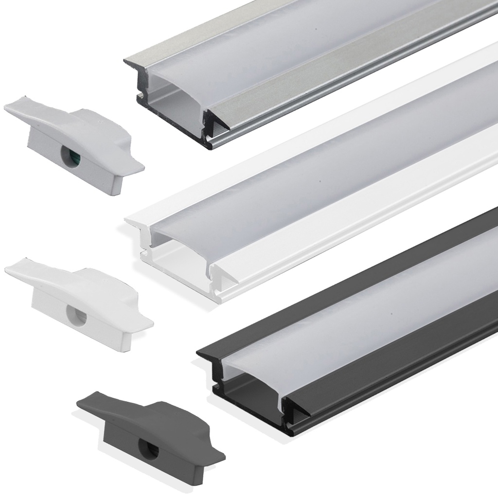 Perfil de Led Para Embutir Moveis Gesso Sanca 24mm Slim Alumínio