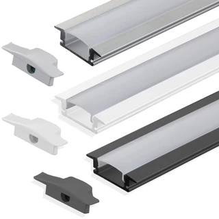 Perfil de Led Para Embutir Moveis Gesso Sanca 24mm Slim Alumínio