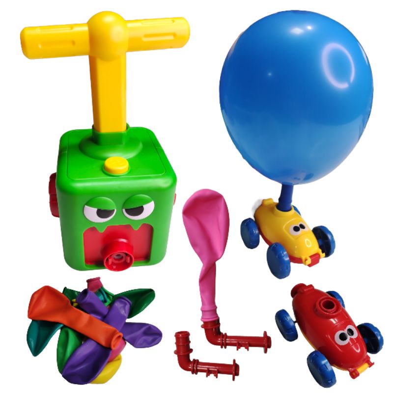 brinquedo lançador de carrinho balão de ar com bomba de encher cor sortida