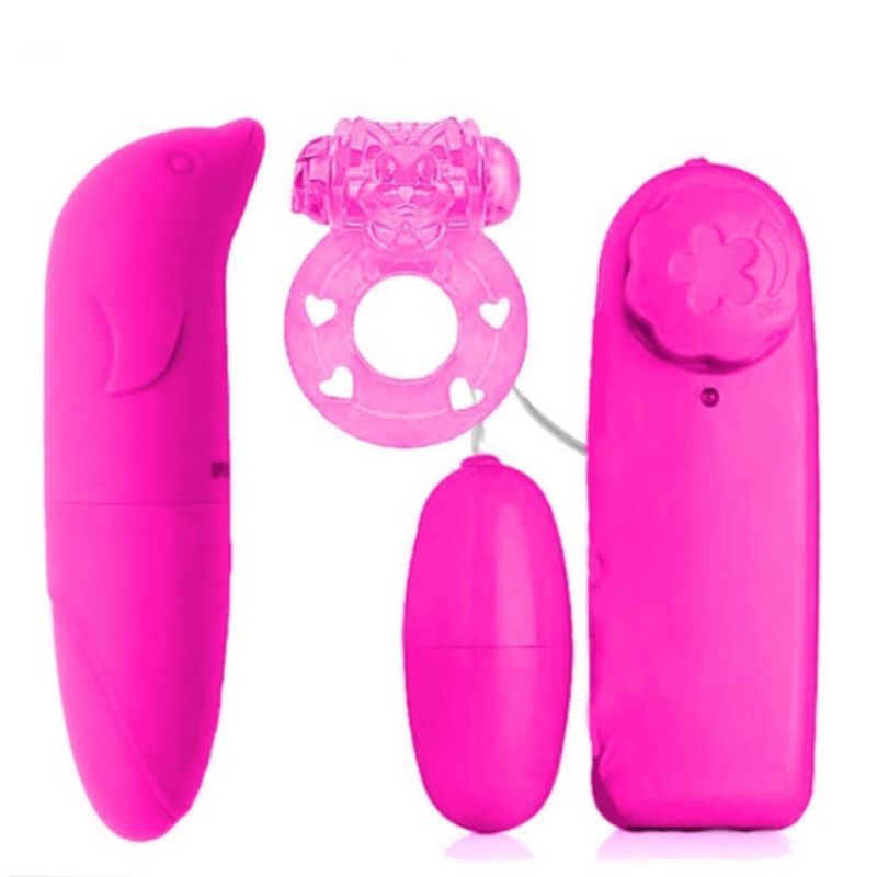 Kit Vibrador Golfinho Ponto G Bullet Cápsula Anel Peniano Shopee Brasil 1021