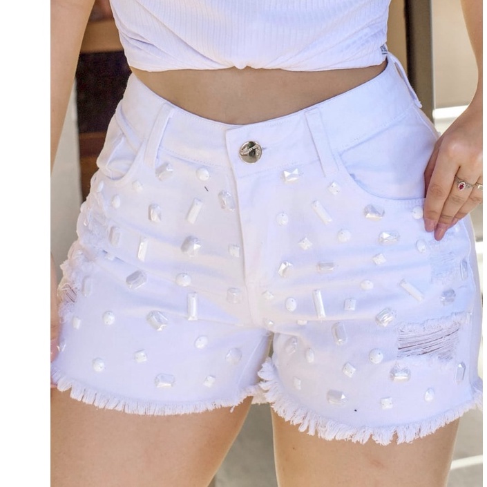 Look com short hot sale branco para reveillon