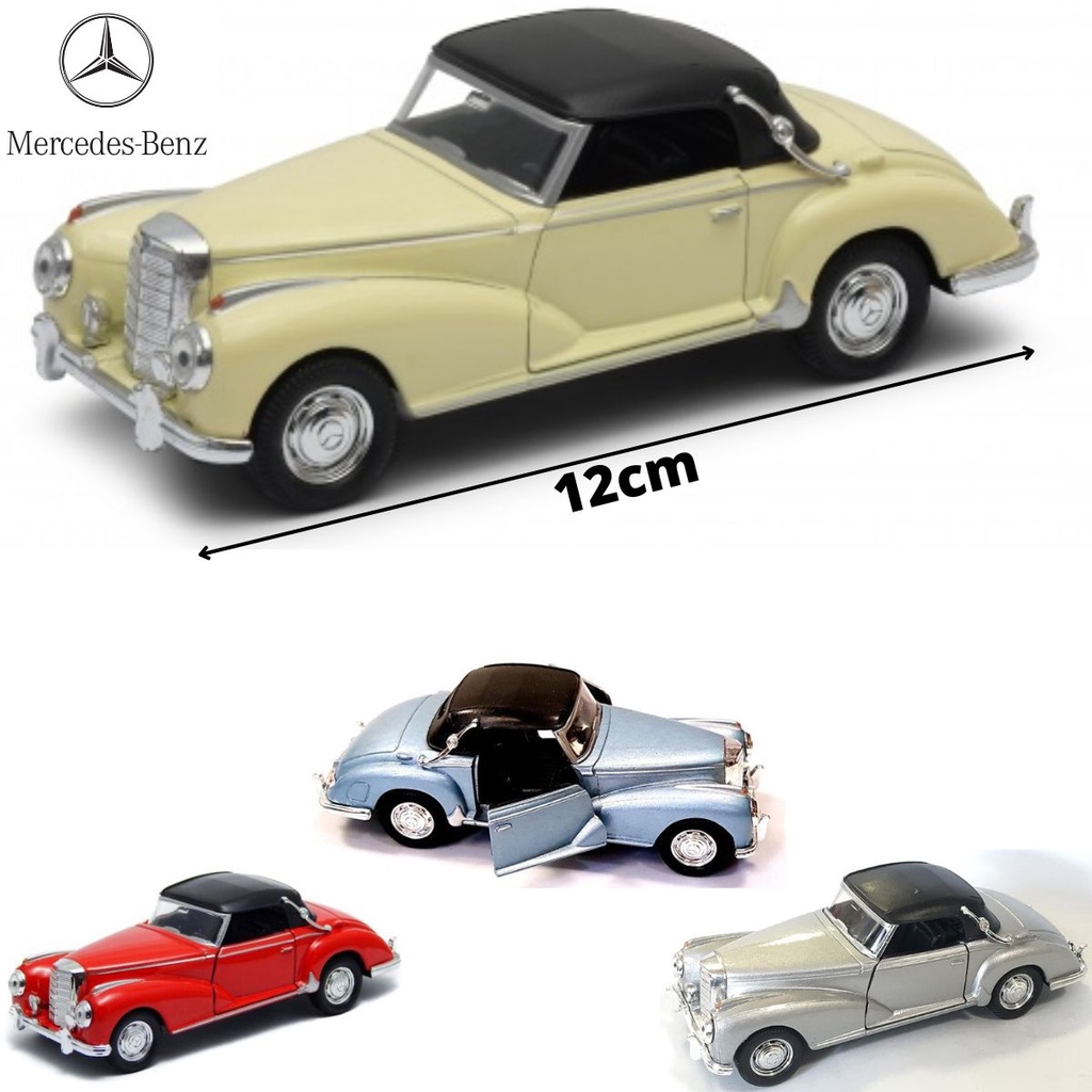 Carrinho de Coleção de Ferro Mercedes Benz 300S Ano 1955 Clássico Antigo Welly 1/36