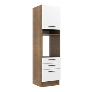 Torre Quente Madesa Agata 60 cm 1 Porta 3 Gavetas - Rustic/Branco