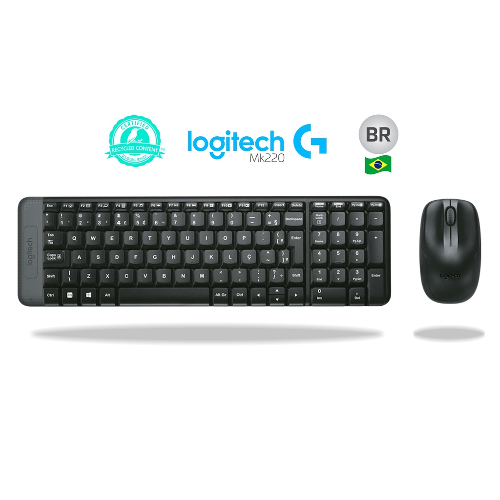 Kit Combo Teclado Mouse Compacto E Sem Fio Logitech Mk Original Shopee Brasil