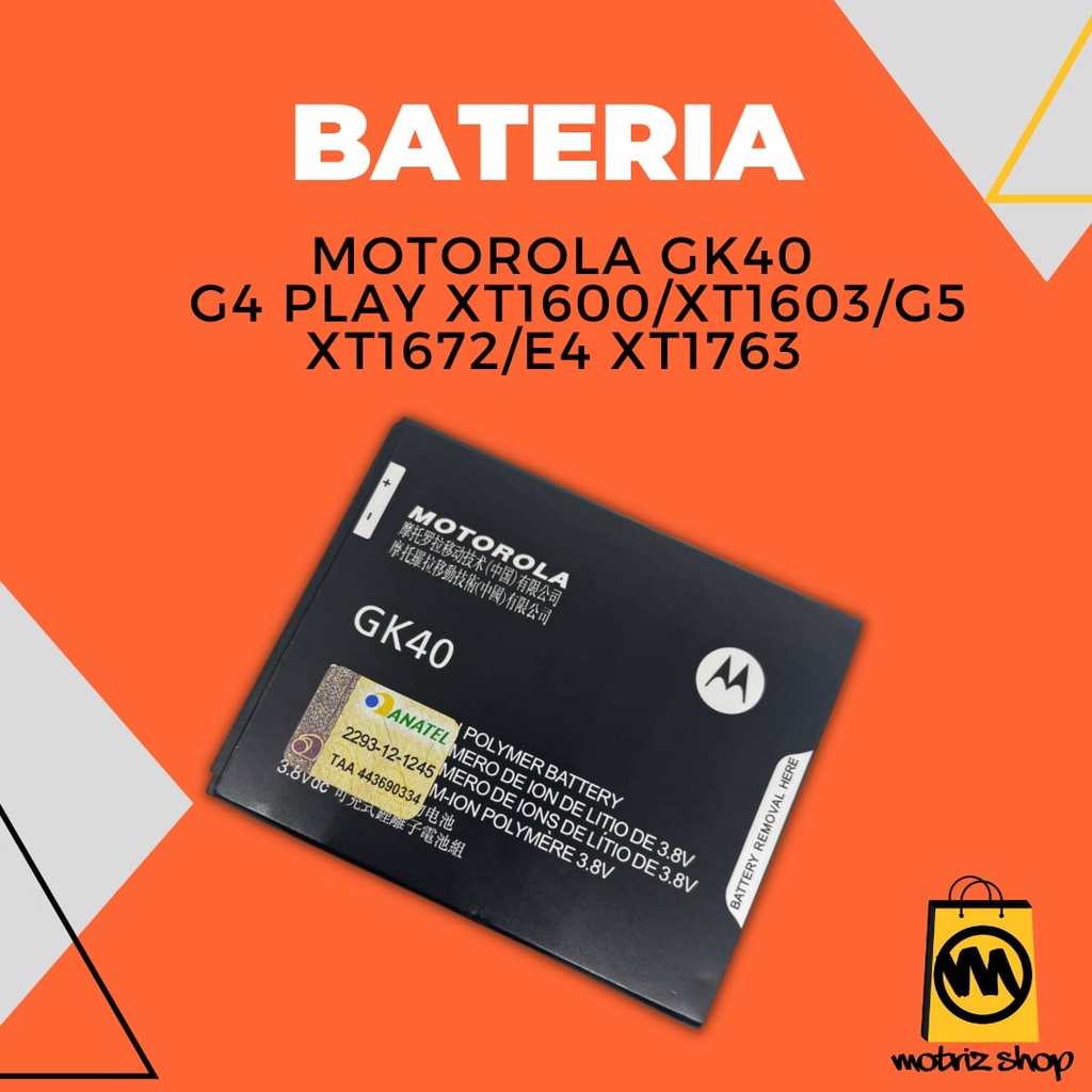 Bateria Compatível com G4 Play/G5/E4 GK40 - MOTOROLA - Bateria