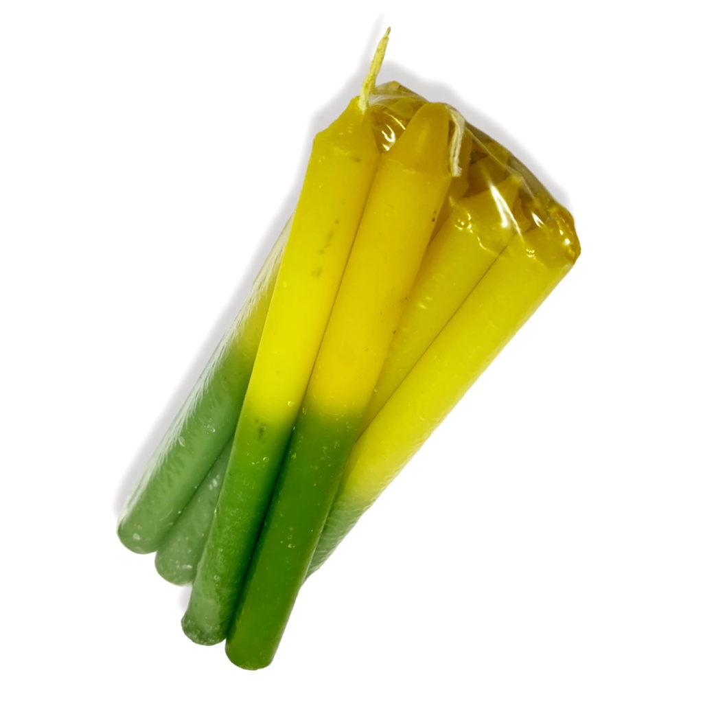 Vela Comum Palito Amarelo e Verde Kit Com 8 Unidades em Oferta na Shopee
